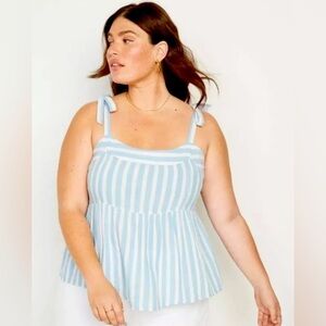 Old Navy Blue and White Striped Blouse 3x